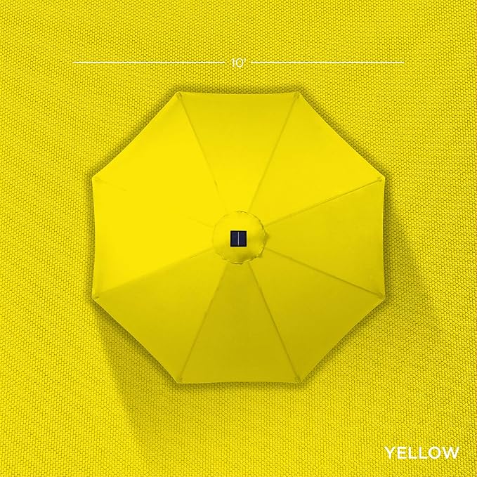 Best Choice Products 10ft Solar Polyester LED Lighted Patio Umbrella w/Tilt Adjustment and UV-Resistant Fabric