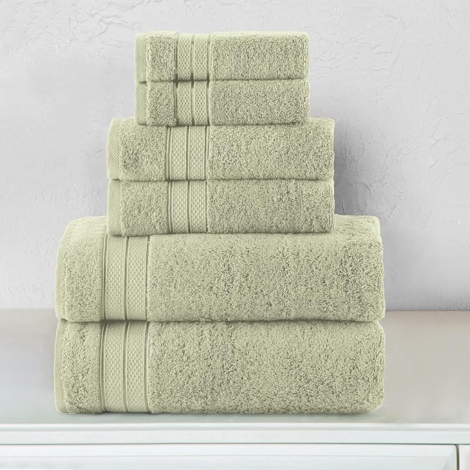 Elegant Comfort Luxury 6-Piece Towel Set, Premium Soft 100% Turkish Cotton