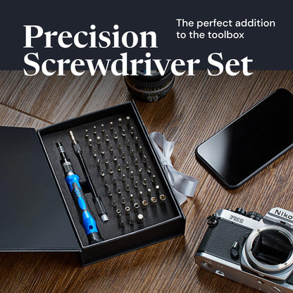 Precision 60-in-1 Magnetic Screwdriver Set - Multi-Tool Gadget for Men & Dad, with Extension Rod and Case - Multitool - Tools for Men - Dad Birthday Gift