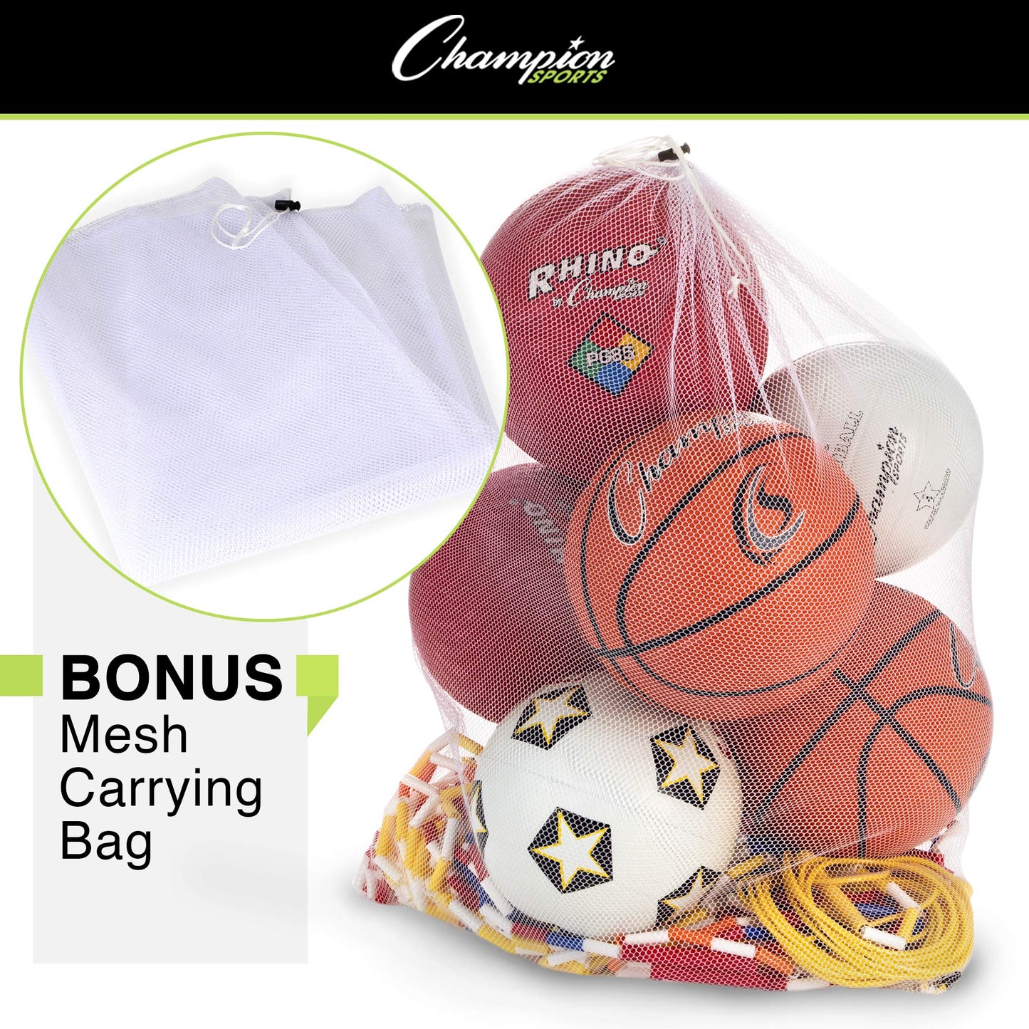 Champion Sports Physical Education Variety Playground Activity Set,White