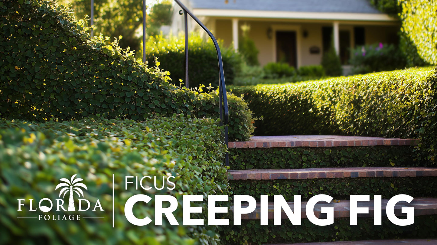Creeping Fig Vine | 3 Live Plants | Ficus Pumila | Fast-Growing Ground Cover | Evergreen Climbing Vine for Walls & Trellises