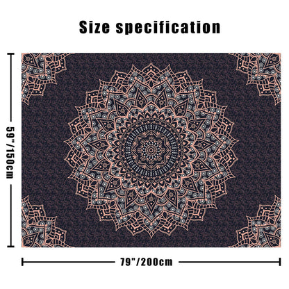 Edeesky Black Mandala Tapestry Wall Hanging Psychedelic Wall Tapestry Aesthetic Indian Hippie Decor Bohemian Art Boho Home Decoration for Bedroom,Living Room,Dorm