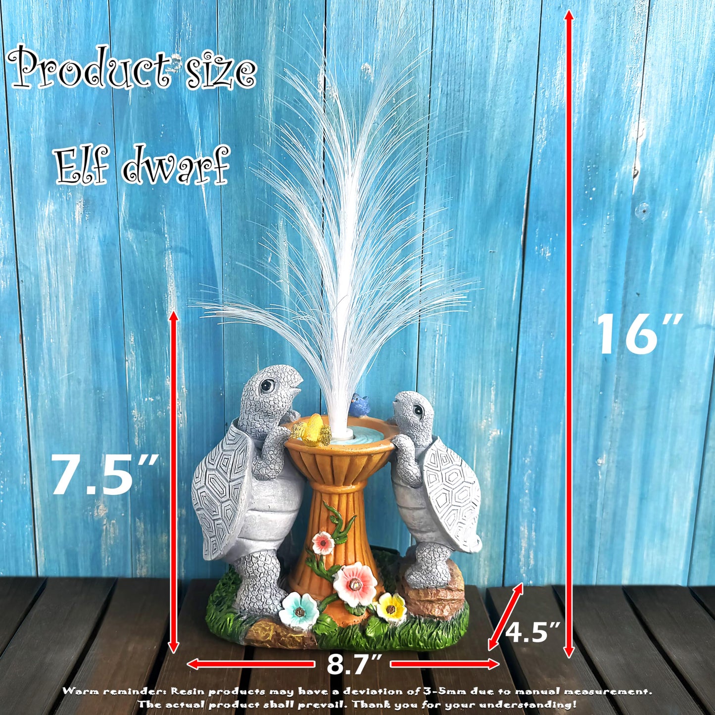 RCTTICUU Solar Turtle Garden Statues with LED Lights, Resin Turtles Figurine Outdoor Decorations Colour Changing Optical Fiber Solar Light, Outside Art Decor for Lawn,Yard, Unique Housewarming Gifts