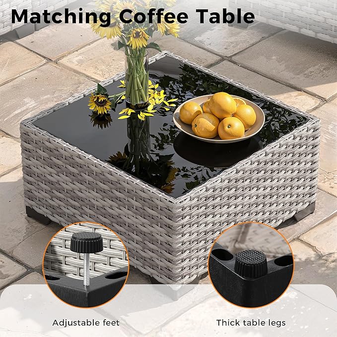 14-Seat Outdoor Wicker Patio Furniture Set