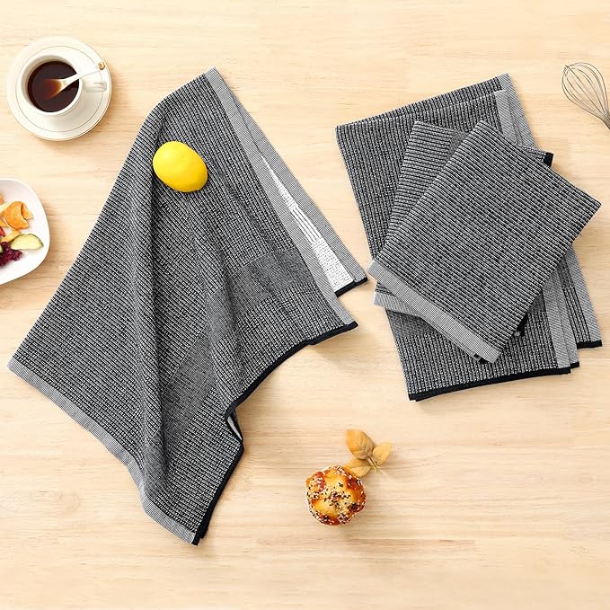 Homaxy Premium Kitchen Towels, Large Cotton Kitchen Hand Towels, Flat and Terry