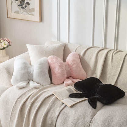 Bow Pillow Throw Pillows Butterfly Shaped Decorative Cute Pillows for Bed Sofa Cute Home Decor,Pink 10 * 8inch
