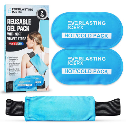 Reusable Hot and Cold Gel Ice Pack Wrap (2 Pack) - Hot and Cold Therapy Solution for Injuries - Adjustable & Flexible for Knees, Back, Shoulders, Arms, and Legs - Ice Packs for Injuries Reusable
