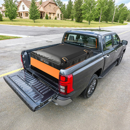 [Jumbo 38 CuFt] Truck Bed Cargo Bag, 100% Waterproof Heavy Duty Pickup Storage Bag (58"x49"x23"), Heat-Welded Seams & 3-Side Zipper, Fits Full-Size Trucks for Moving & Camping
