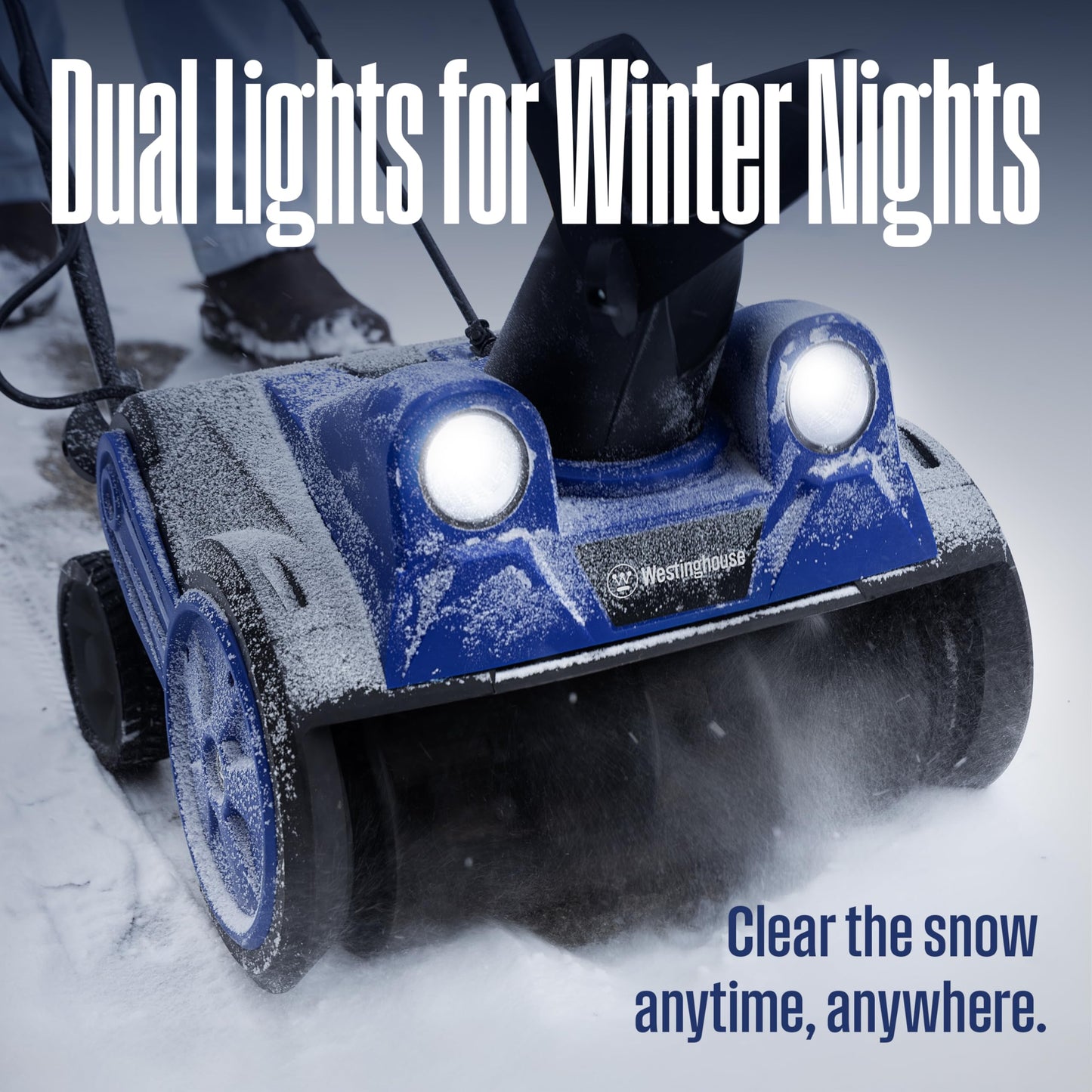 Westinghouse WSnow18 Corded Snow Blower 18 Inch, Dual LED Lights, Electric Snow Blower with 25ft Throwing Distance, Plows 650lbs/min, Adjustable Chute