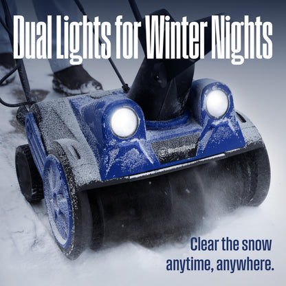 Westinghouse WSnow18 Corded Snow Blower 18 Inch, Dual LED Lights, Electric Snow Blower with 25ft Throwing Distance, Plows 650lbs/min, Adjustable Chute