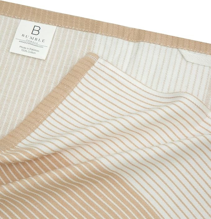 Premium Kitchen Towels | Yarn Dyed Flat Woven Stripe Kitchen Towel Set| 238 GSM