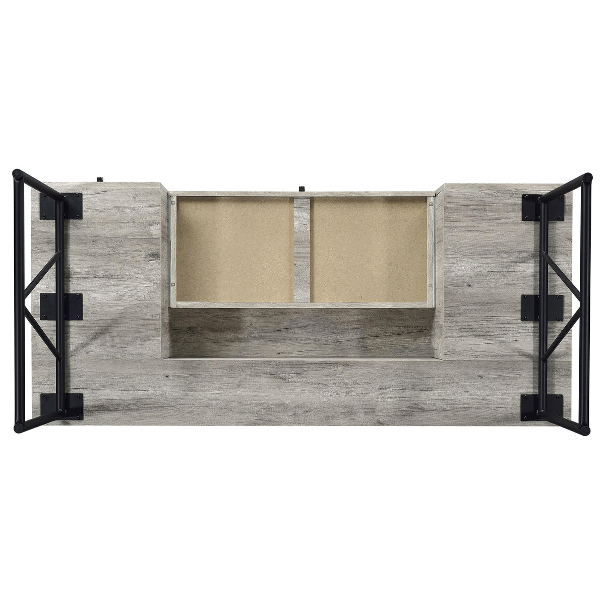 Coaster Home Furnishings Analiese Rustic 63-Inch 4-Drawer Home Office Computer Writing Desk Study Table with Storage Engineered Eco-Friendly Wood Look Laminate Sturdy Steel Grey Driftwood 801999