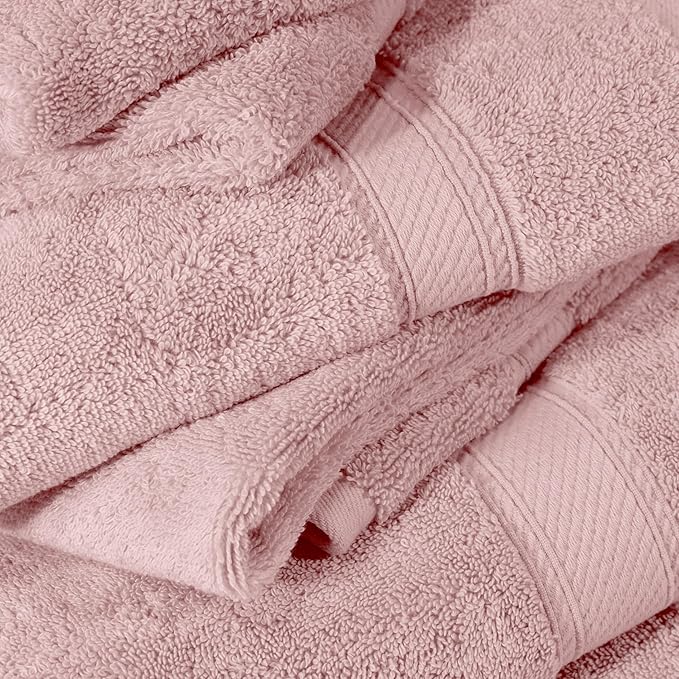 SUPERIOR Egyptian Cotton Pile 6 Piece Towel Set, Includes 2 Bath, 2 Hand
