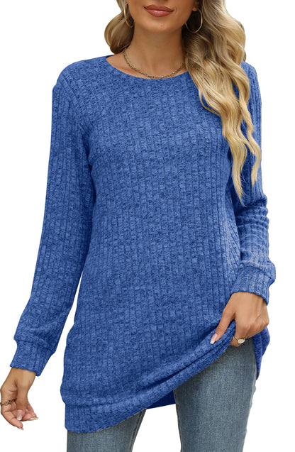 Sweaters for Women Long Sleeve Crewneck Sweatshirt Loose Casual Tunic Tops