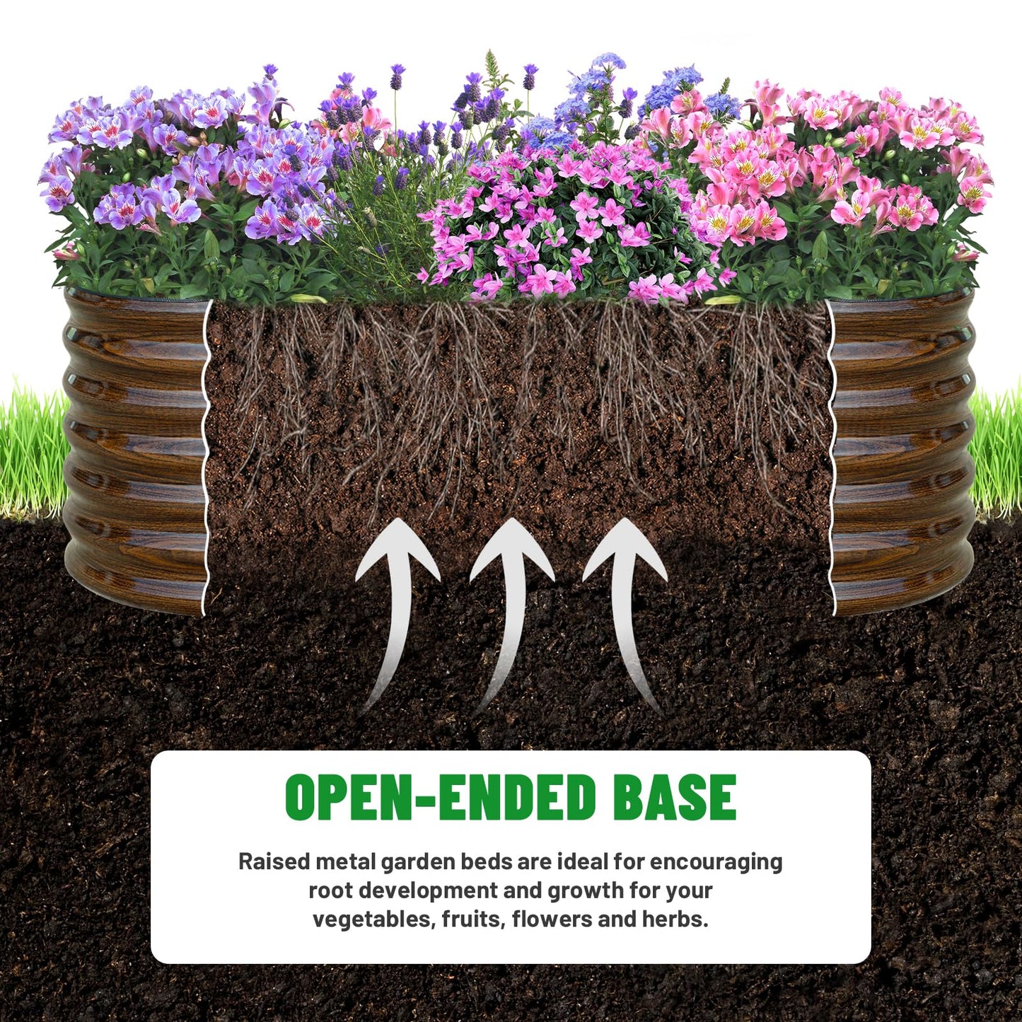 SnugNiture Galvanized Steel Raised Garden Bed Kit - 6x2x2 ft Large Metal Planter Box for Vegetables, Flowers, Herbs | Easy Assembly, Open Bottom Design