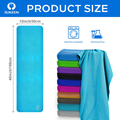 Sukeen Cooling Towels(40"x12") for Neck & Head, Soft Breathable Chilly Towel for Yoga, Golf, Gym, Camping, Running, Workout & More Activities