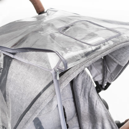 Zamboo Universal Rain Cover for Pushchair and Pram with Zip Opening - Transparent Weather Shield for Stroller and Buggy
