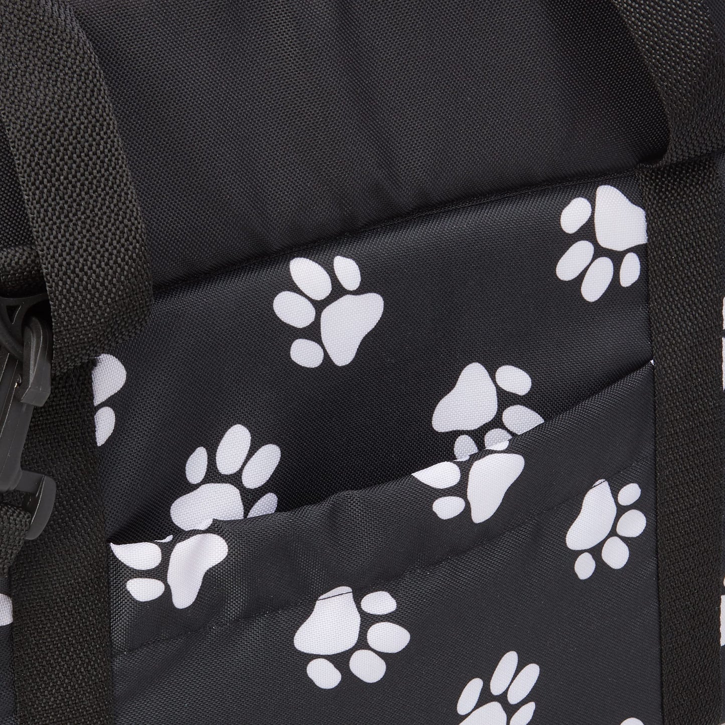 Hobbydog Transport Bag for Dogs and Cats, Size 3, Black with Paws Print