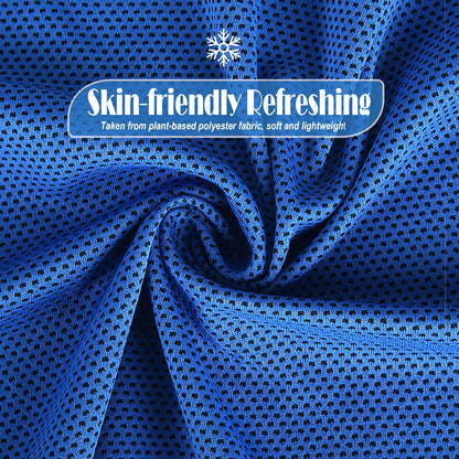 immoono Pack of 20 Cooling Towel 40x12'' Ice Towel for Neck and Face Microfiber Chilly with Bag Breathable Yoga Gym Stay Cool Towels Sweat Rag for Workout Running Camping Pilates Beach, Dark Blue