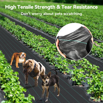 iropro 4ftx300ft Weed Barrier Fabric Landscape Fabric 3.2oz Heavy Duty, Woven Weed Control Cloth, Landscaping Fabric for Underlayment, Gardening Ground, Commercial Driveway Weed Block Cover Mat