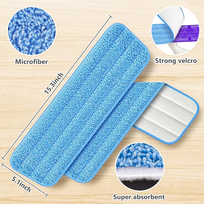 6 Pack Reusable Mop Pads Compatible