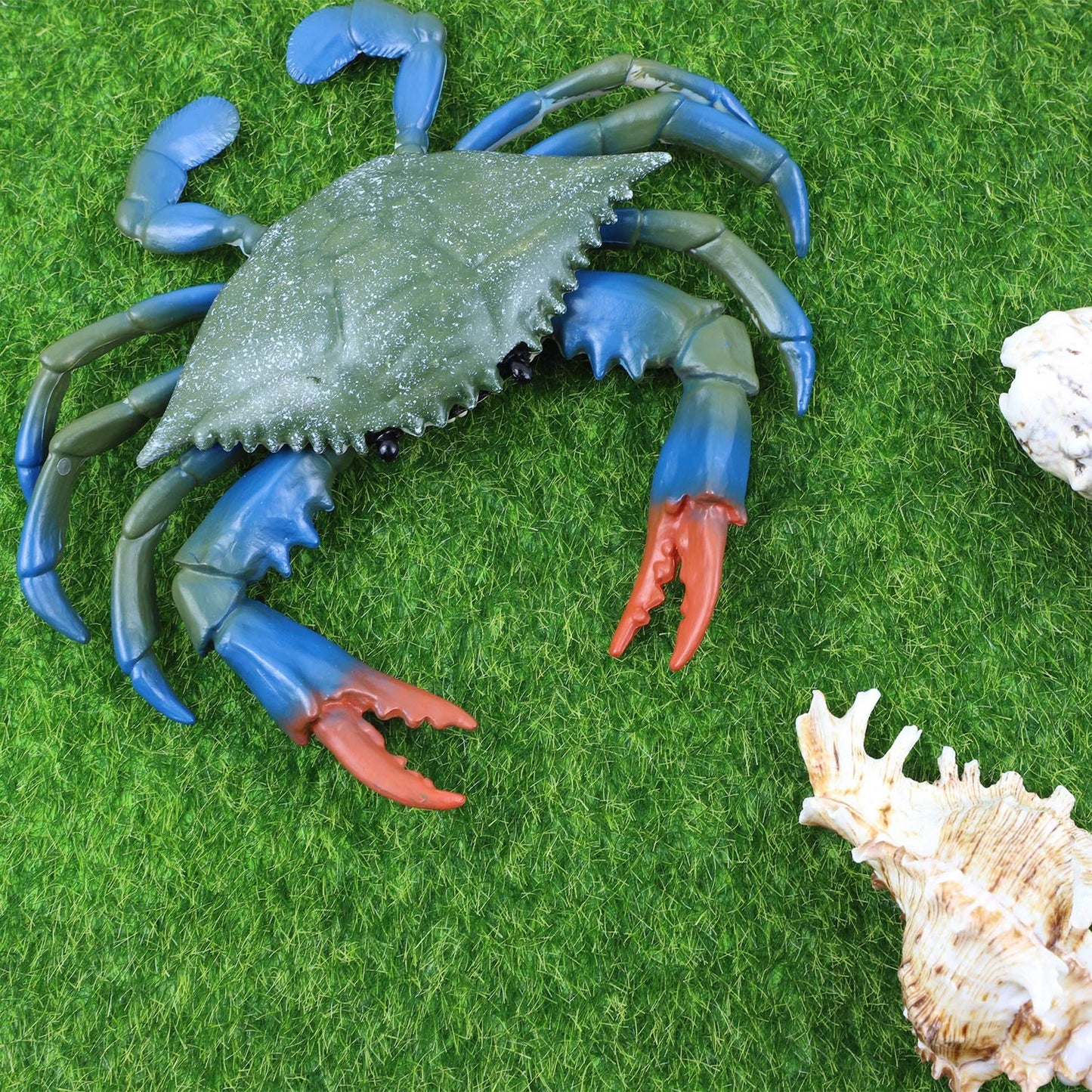 Framendino, 2 Pack Artificial Plastic Realistic Crab Style Decor Sea Animals Blue