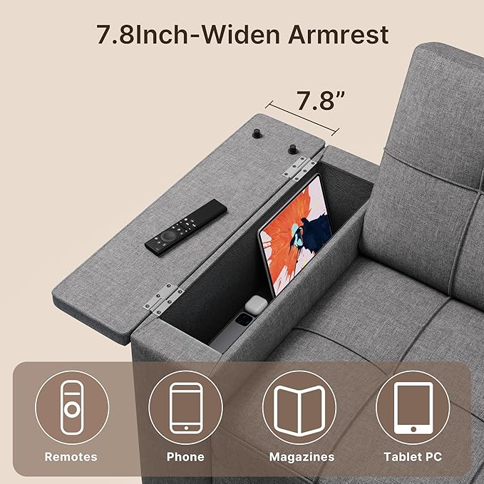 Gizoon 3 in 1 Convertible Sofa Bed, 63.6'' Pull Out Couch