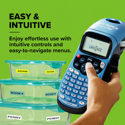 Dymo LetraTag LT-100H Label Maker Starter Kit | Handheld Label Printer Machine | with Plastic, Paper & Clear Label Tape | Ideal for Office or Home