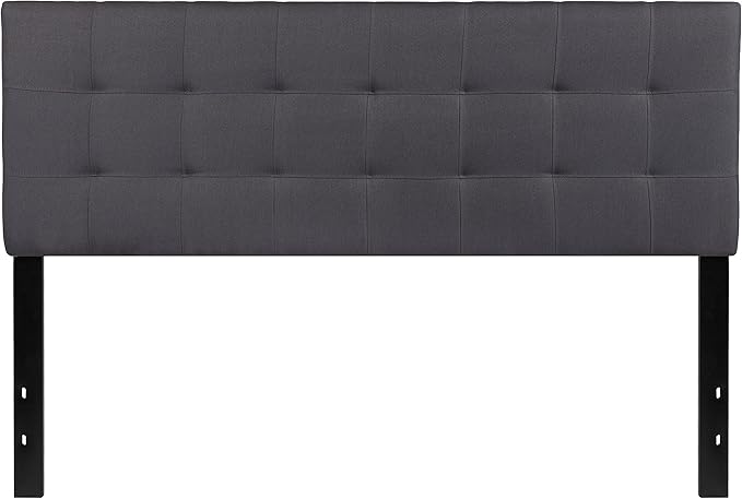 Flash Furniture Bedford Tufted Upholstered Queen Size Headboard in Dark Gray