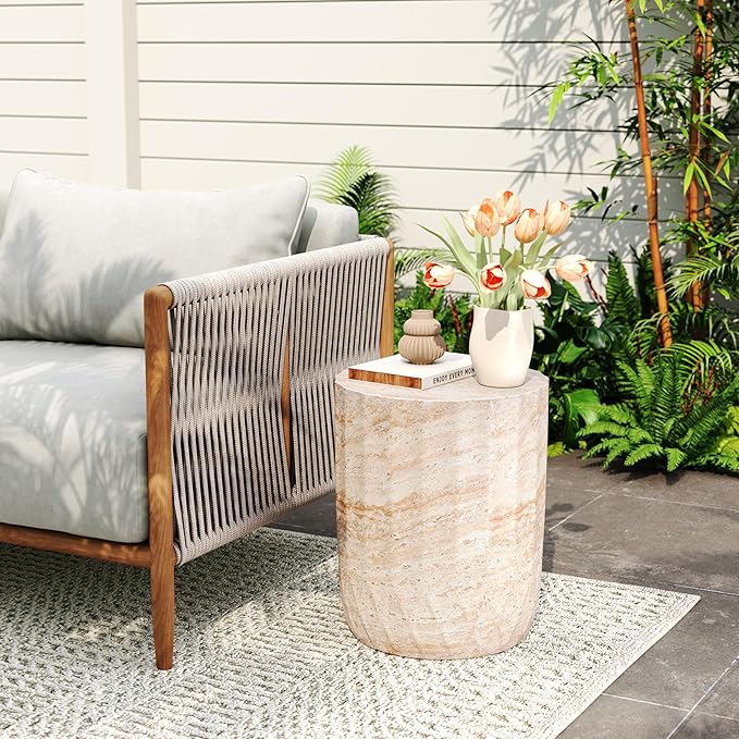 Christopher Knight Home Jayme 18.5" Indoor Outdoor Cylinder Accent Side Table