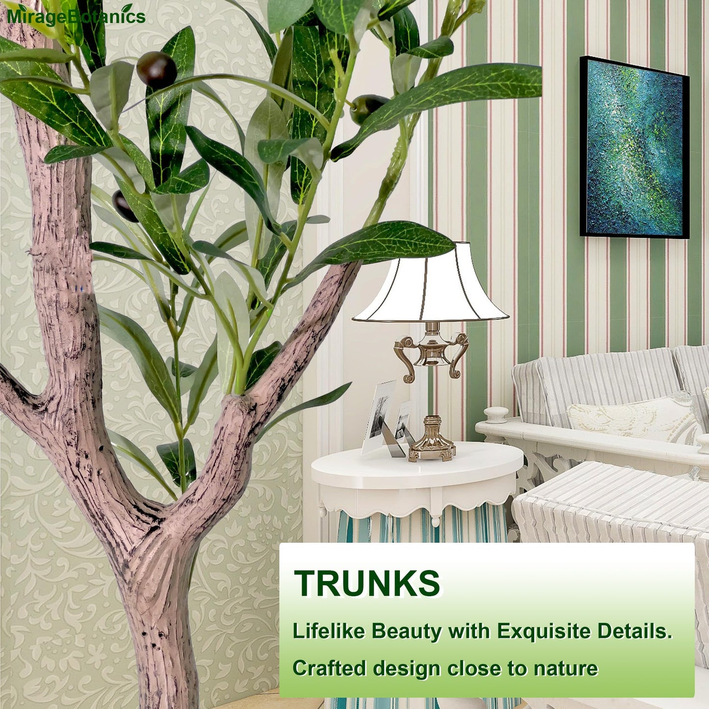 Artificial Olive Trees Indoor,Faux Olive Tree with White Planter Pot,Artificial Plants Lifelike Fruits for Home Office MeetingRoom Living Room Indoor Outdoor Decor(4.2ft)