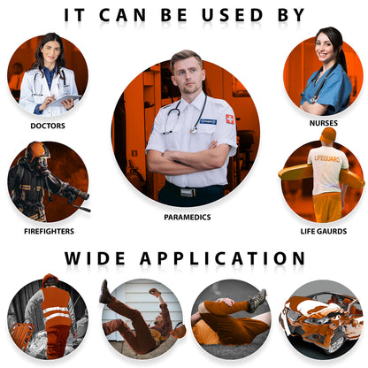 EMS XTRM Spine Board Stretcher Backboard for Patient - EMT Backboard Immobilization Portable Patient Transport Rescue Lightweight PE Plastics Ambulance Stretcher Gurney, Orange