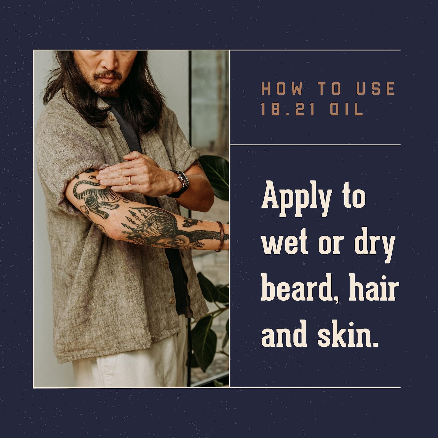 18.21 Man Made Hair, Skin & Beard Oil for Men, 4 Scents - Non-Greasy, Conditioning Balm with Castor Seed, Jojoba, and Argan Oils - Premium Tattoo and Mustache Care Products
