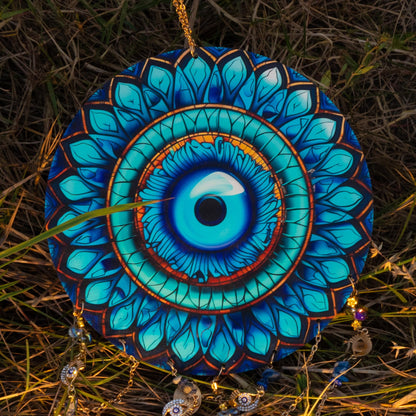 Evil Eye Crystal Suncatcher Hanging Window Wall Art Decor Rainbow Acrylic Sun Catcher Hanging Decorations for Room Bedroom Wall Decor