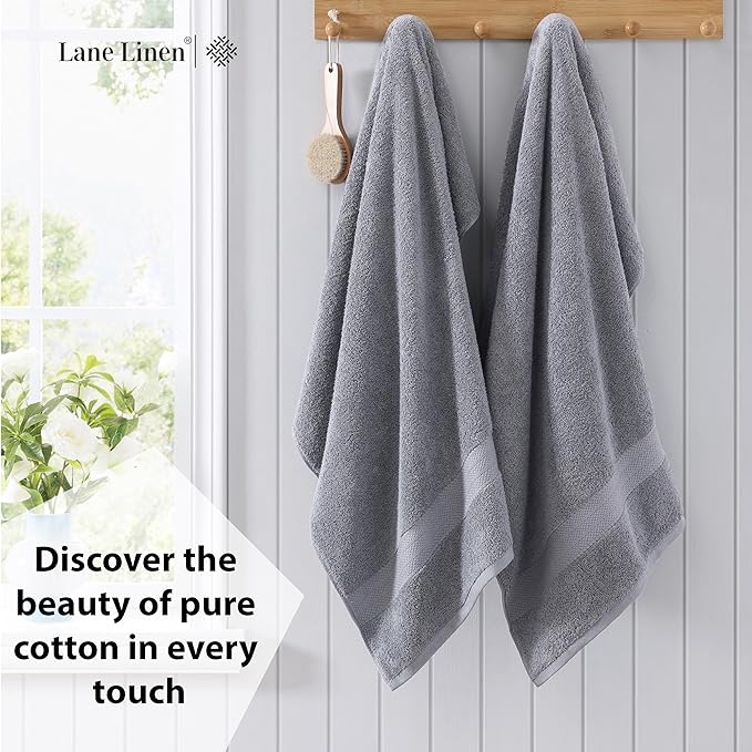 LANE LINEN 100% Long Staple Cotton Bath Sheets Set of 2