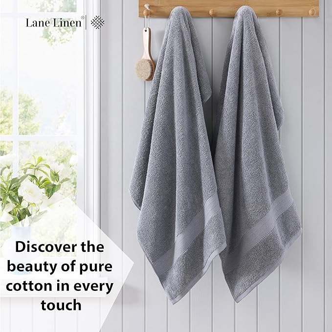 LANE LINEN 100% Pure Cotton Bath Sheets Set of 4