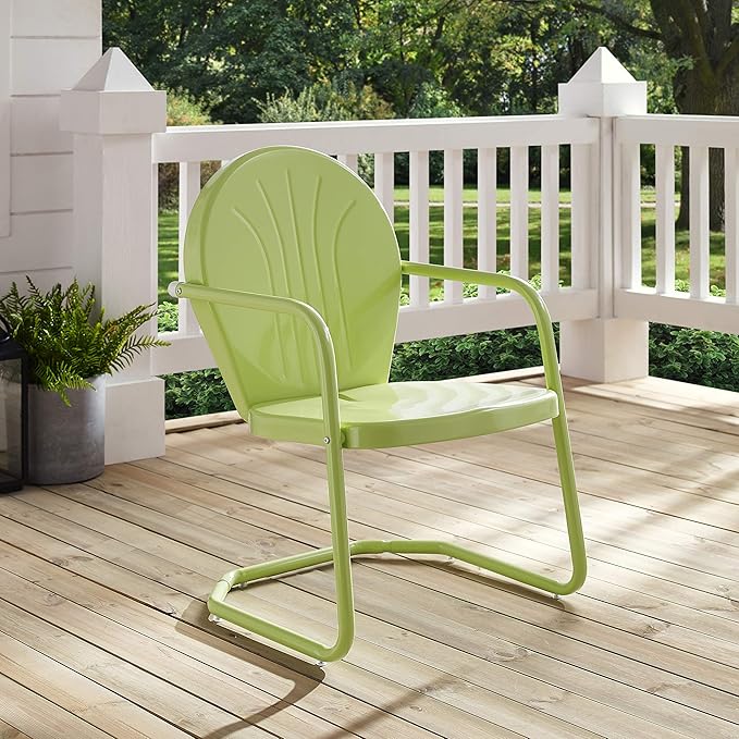 Crosley Furniture Griffith Outdoor Chair, Retro Metal Patio Chairs