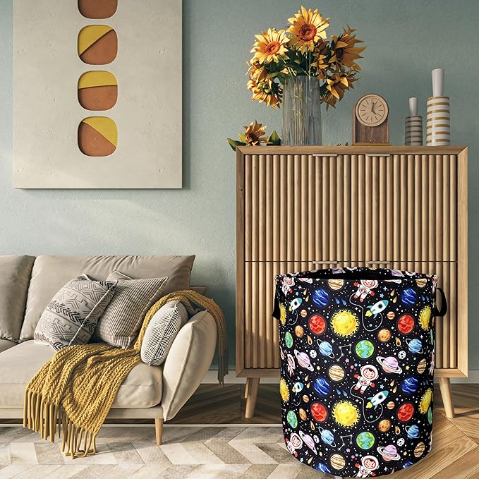Funny Astronaut Laundry Basket Foldable