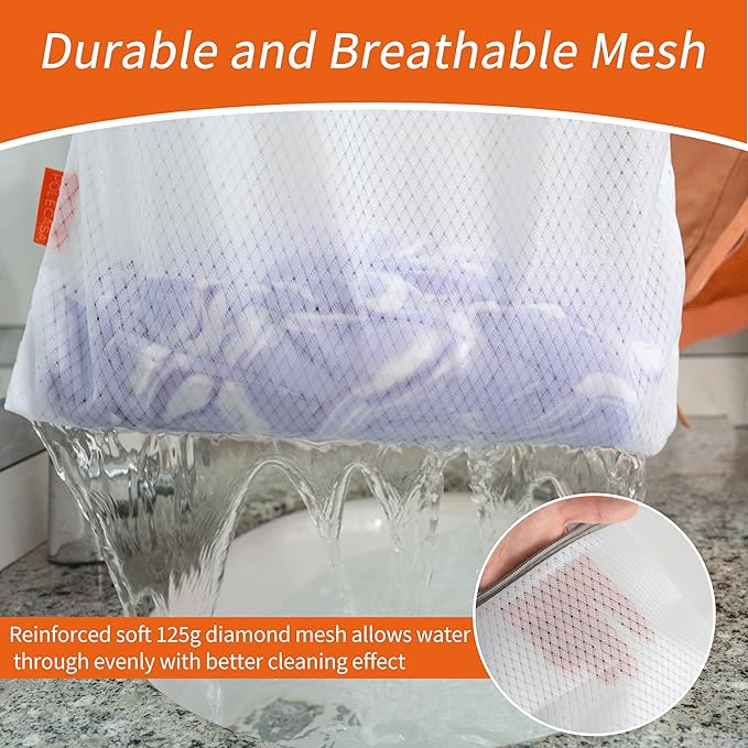 Polecasa 3Pcs 12 x 16 Inches Extra Durable 125g Diamond Mesh Laundry Bags
