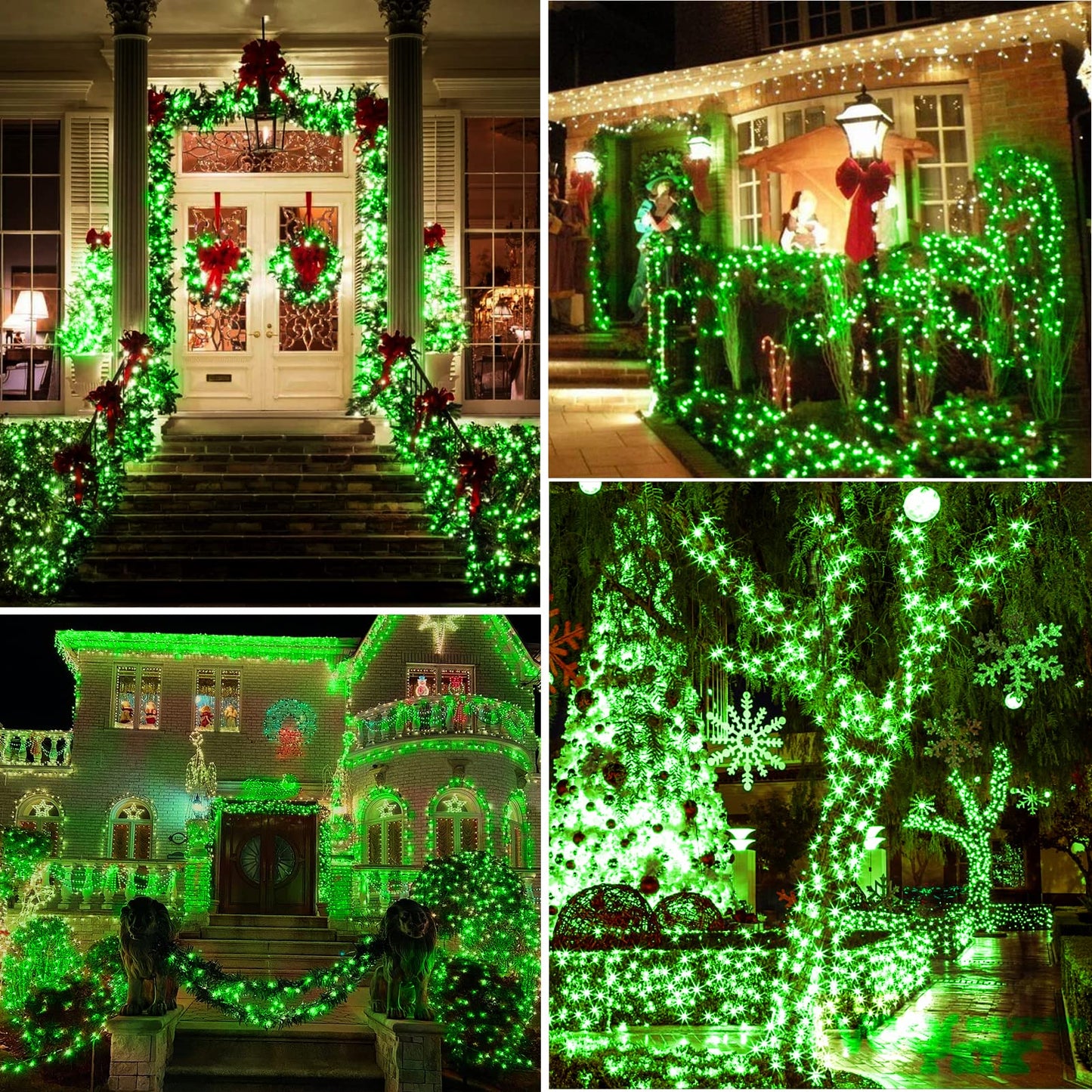 KNONEW Outdoor Christmas Lights 300 LED 99ft String Lights 8 Modes & Memory Fairy Light Plug in Waterproof LED String Lights for Xmas Yard Tree Wedding Party Holiday Decorations(Green)