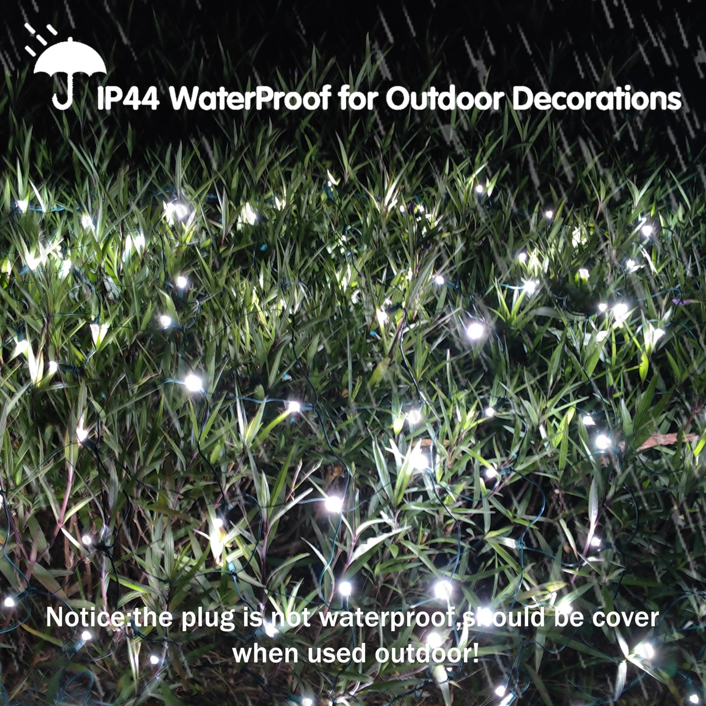 HISHINY Christmas Lights Outdoor Decorations for Bushes,LED Connectable Bush Christmas Lights Outdoor Yard Mesh Shrub Net Light for Party, Holiday, Wedding, Tree,Bushes (Cool White)