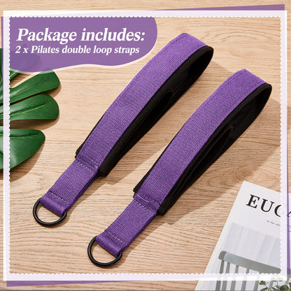2 Pcs Pilates Double Loop Straps for Reformer Pilates Straps Pilates Equipment Yoga Straps Exercise Straps for Home Gym Workout