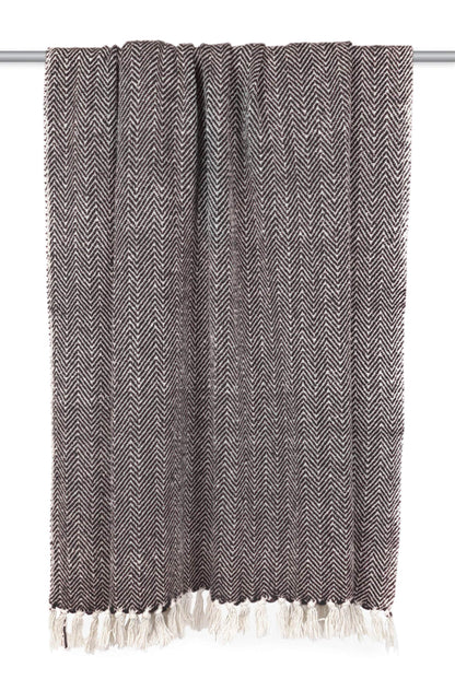 DII Chevron Throw Collection Handloomed Cotton, 50x60, Black