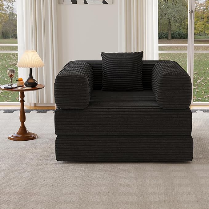 BSHOMGI Folding Sofa Bed, 2 in 1 Convertible Sofas Lounger Comfy Single Chair
