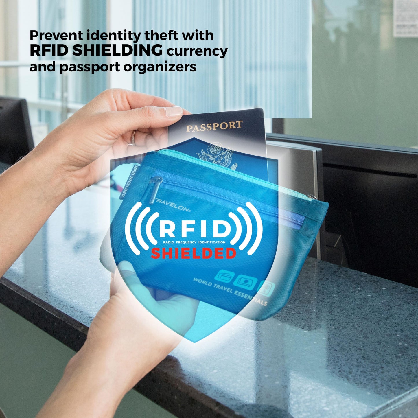 Travelon World Travel Essentials Set Of 2 Currency and Passport Organizers