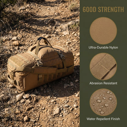 Gym Bag, 3-in-1 Duffel Backpack, Travel & Sports Bag for Outdoor, Tactical, Camping & Hunting – Weekend & Overnight Gear