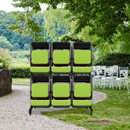 Folding Chair Cart Storage Rack on Wheels, Two-Tier 800Lbs Capacity Heavy Duty Adjustable Rolling Rack for 84 Chairs or 24 Tables, with Locking Wheels,Rain Cover,Elastic Cords Wheels, Straps, Black