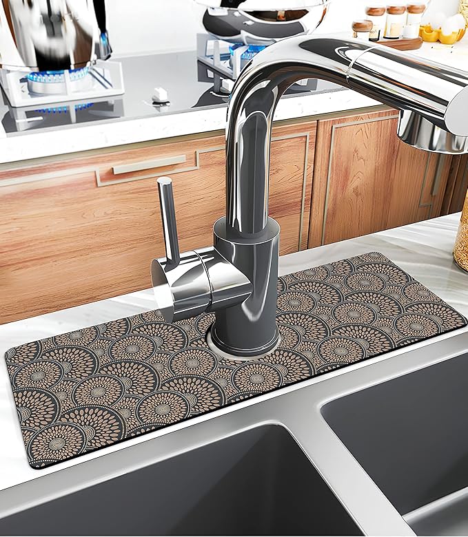 Kitchen Sink Splash Guard Faucet Mat Super Absorbent Fast Drying Mat Sink