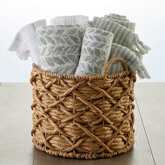 SKL Home Distressed Leaves 100% Turkish Cotton Premium Bath Towel, 600 GSM
