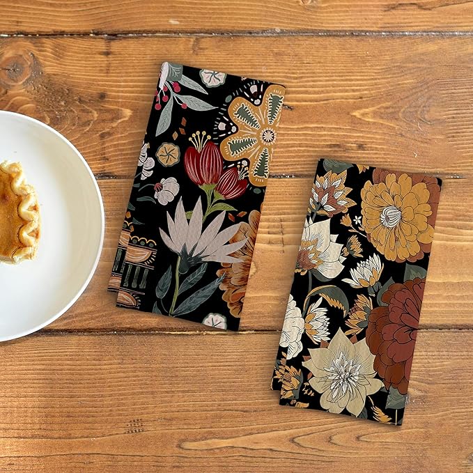 Abstract Floral Kitchen Dish Towels